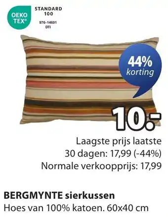 Jysk BERGMYNTE sierkussen aanbieding