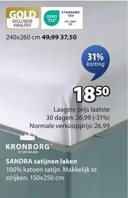 Jysk SANDRA satijnen laken aanbieding