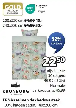 Jysk ERNA satijnen dekbedovertrek aanbieding