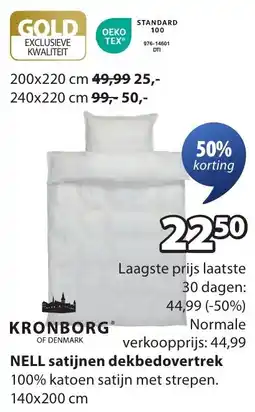 Jysk NELL satijnen dekbedovertrek aanbieding