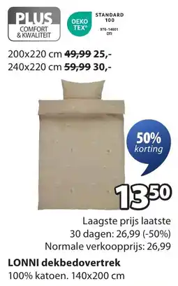 Jysk LONNI dekbedovertrek aanbieding