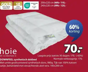 Jysk DOWNFEEL synthetisch dekbed aanbieding
