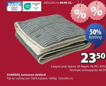 Jysk SUNNDAL katoenen dekbed aanbieding