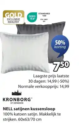 Jysk NELL satijnen kussensloop aanbieding