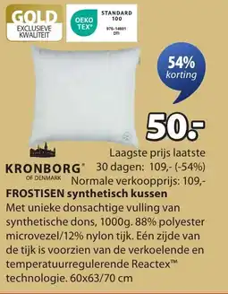 Jysk Frostisen synthetisch kussen aanbieding