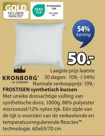 Jysk Frostisen synthetisch kussen aanbieding