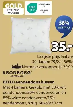 Jysk BEITO eendendons kussen aanbieding