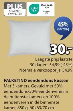 Jysk FALKETIND eendendons kussen aanbieding