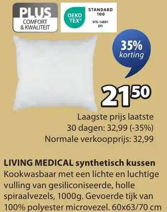 Jysk Living medical synthetisch kussen aanbieding