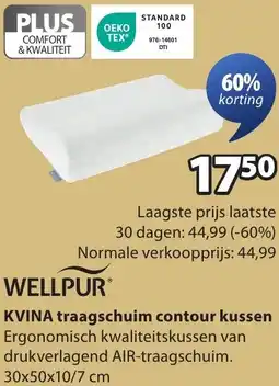 Jysk KVINA traagschuim contour kussen aanbieding
