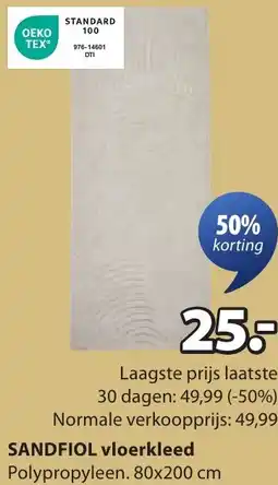 Jysk Sandfiol vloerkleed aanbieding