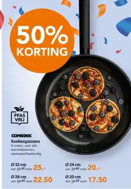 Blokker COMBƏKK Koekenpannen 4 maten, voor alle warmtebronnen, vaatwasserbestendig 032 cm aanbieding