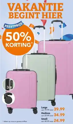 Blokker * alleen op roze en groene koffers aanbieding