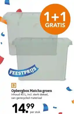 Blokker Opbergbox Matcha groen inhoud 45 L, incl. sterk deksel, van gerecycled materiaal aanbieding