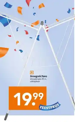 Blokker Droogrek Pavo drooglengte 25 m, uitklapbaar aanbieding