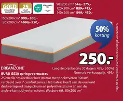 Jysk Dreamzone buru GS30 springveermatras aanbieding