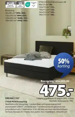 Jysk Dreamzone Tyssa PC60 Boxspring aanbieding