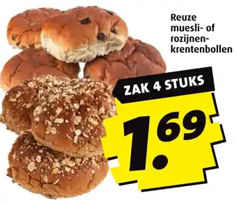 Boni Reuze muesli of rozijnen krentenbollen aanbieding