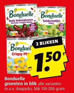 Boni Bonduelle groenten in blik aanbieding