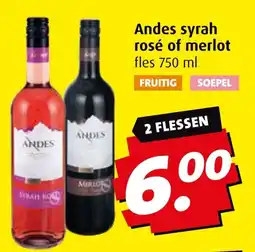 Boni Andes syrah rosé of merlot aanbieding
