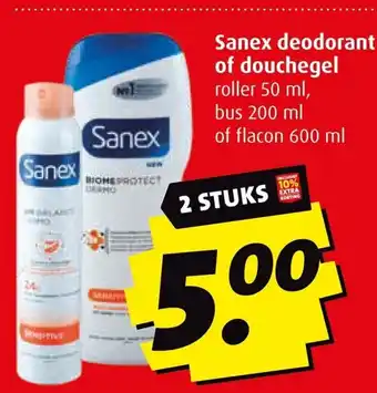 Boni Sanex deodorant of douchegel aanbieding