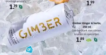 Albert Heijn Gimber Ginger & herbs, 250 ml aanbieding
