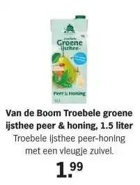 Albert Heijn Van de Boom Troebele groene ijsthee peer & honing, 1.5 liter aanbieding