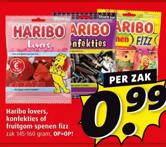 Boni Haribo lovers, konfekties of fruitgom spenen fizz aanbieding