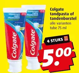 Boni Colgate tandpasta of tandenborstel aanbieding