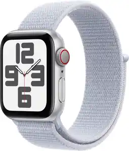 Bol.com Apple Watch SE 2024 GPS + Cellular 40mm Silver Aluminium Case with Blue Cloud Sport Loop aanbieding