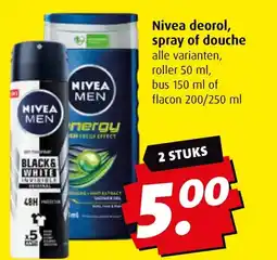 Boni Nivea deorol, spray of douche aanbieding
