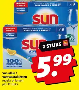 Boni Sun all in 1 vaatwastabletten aanbieding