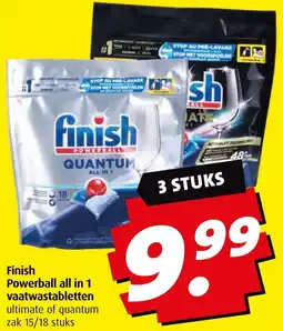 Boni Finish Powerball all in 1 vaatwastabletten aanbieding