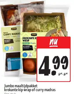 Jumbo Jumbo maaltijdpakket krokante kip wrap of curry madras aanbieding