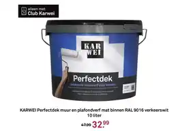 Karwei KARWEI Perfectdek muur en plafondverf mat binnen RAL 9016 verkeerswit aanbieding