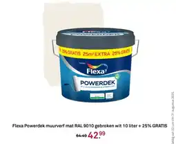 Karwei Flexa Powerdek muurverf mat RAL 9010 gebroken wit aanbieding