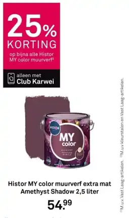 Karwei Histor MY color muurverf extra mat Amethyst Shadow aanbieding