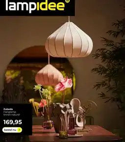 Lampidee Zubeda Hanglamp linnen naturel aanbieding