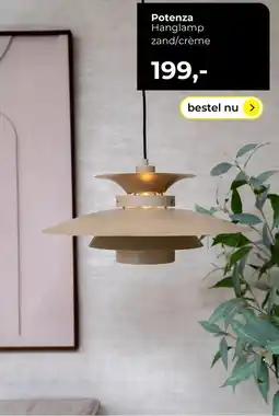 Lampidee Potenza Hanglamp zand/crème aanbieding