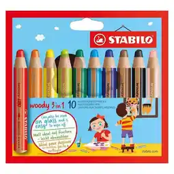 Lobbes STABILO woody 3 in 1 - Multitalent potlood - Set 10 Stuks aanbieding
