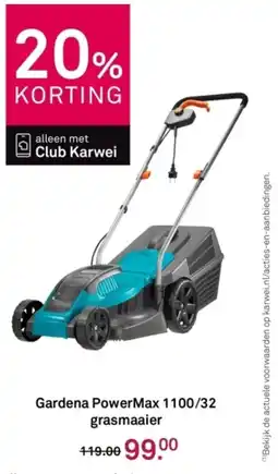 Karwei Gardena PowerMax 1100/32 grasmaaier aanbieding