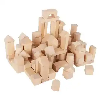 Lobbes Small Foot - Houten Bouwblokken Natuurlijk in Zak, 100dlg. aanbieding