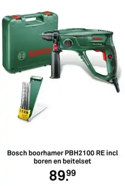 Karwei Bosch boorhamer PBH2100 RE incl boren en beitelset aanbieding
