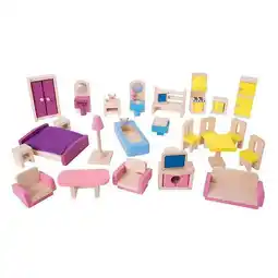 Lobbes Bigjigs Houten Poppenhuis Meubels, 27dlg. aanbieding