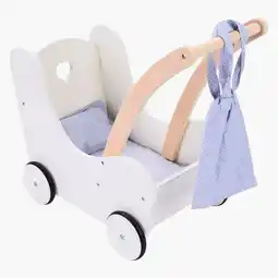 Lobbes Houten Poppenloopwagen Grijs/Wit aanbieding