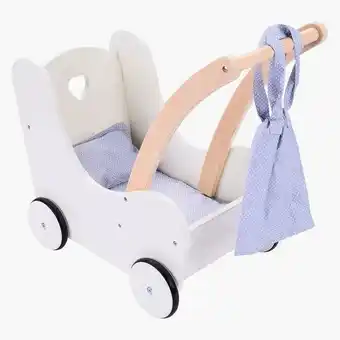 Lobbes Houten Poppenloopwagen Grijs/Wit aanbieding