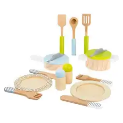 Lobbes Small Foot - Houten Kookgerij en Servies Set, 15dlg. aanbieding