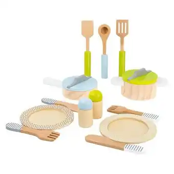Lobbes Small Foot - Houten Kookgerij en Servies Set, 15dlg. aanbieding