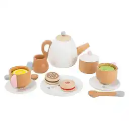 Lobbes Small Foot - Houten Theeset met Speeleten, 17dlg. aanbieding