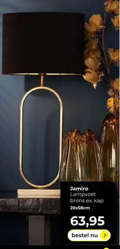 Lampidee Jamiro Lampvoet brons aanbieding